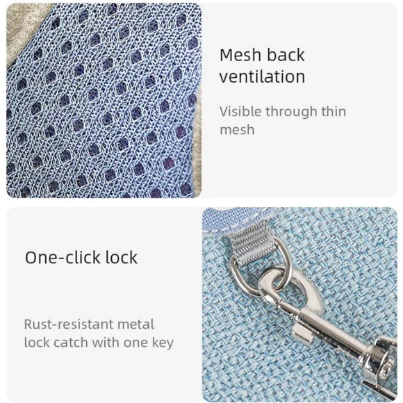 Cute Small Pet Harness & Leash set brand new in grey, adjustable breathable - Picture 5 of 14